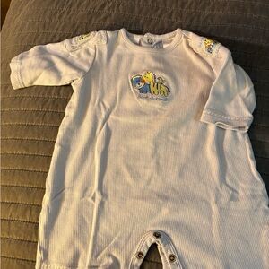 Disney Baby "Best Friends" Romper- 0-3M - Embroidered Giraffe & Hippo - Vintage